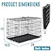 FDW Dog Crate for Small Dogs 24 Inch Folding Metal WirePet Cage Double Door W/Divider Panel Indoor Outdoor Kennel Leak-Proof Plastic Tray,Black