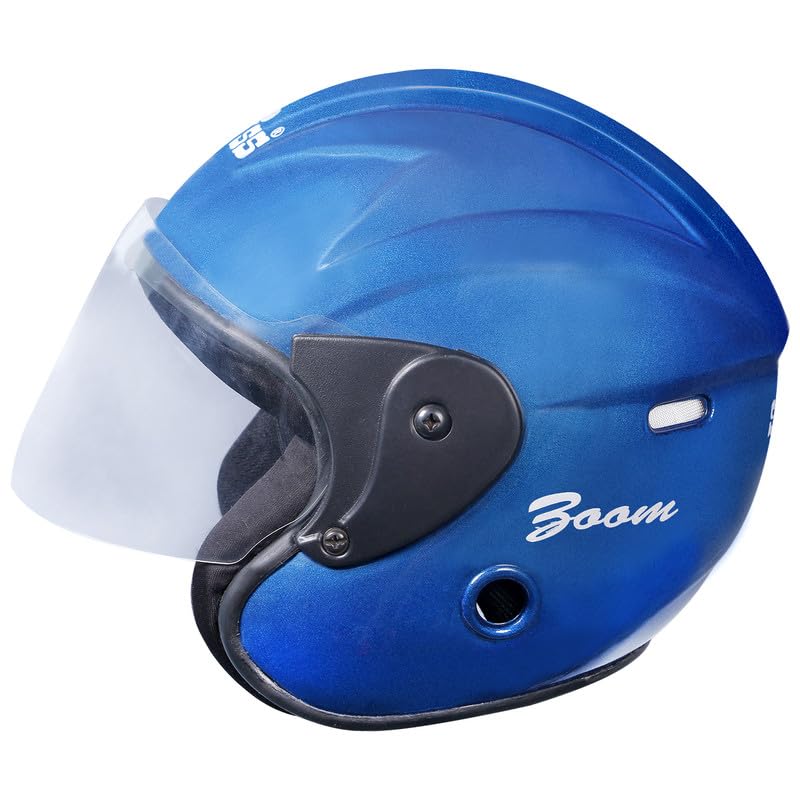 Strong and Durable Stylish Matt Finish Full Face Scooty and Motorbike Helmet | Scratch Resistance and Silicone Glass Protection - Nano Blue,-image-32