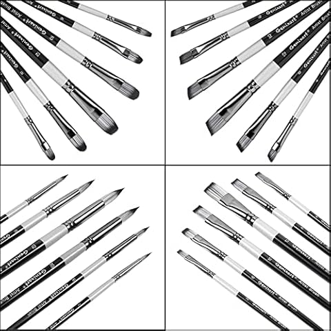 24 Pcs Genixart Premium Paint Brush Set Cover