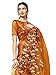 AKHILAM Women's Solid Organza Embroidered Saree With Unstitched Blouse Piece (Brown_2NAVYA2010)