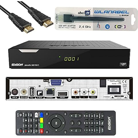 Kabelabel Edision Kabelreceiver Hybrid für digitales Kabelfernsehen inkl. HDMI Kabel Set: (6.DVB-C/T2/S2 (+LAN,WLAN,CA+CI)) Cover