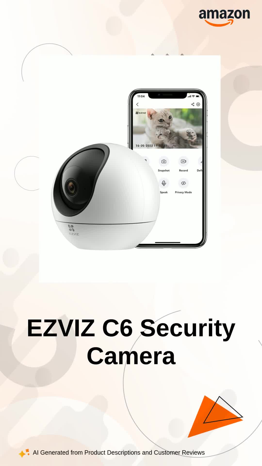 EZVIZ スマートホームカメラ C6 2K+ EZVIZ C6 2K+ Home WiFi Indoor Security Camera