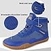 Kids Wrestling Shoes Boxing Shoes for Boys Girls Zero Drop Sole Mid Top Sneakers(Blue,5 Big Kid=EU36)