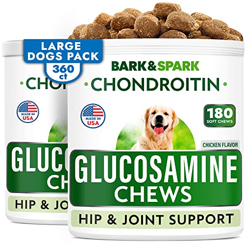 Gliukozamino gydymo paketas dideliems &scaron;unims - sąnarių skausmo mal&scaron;inimo papildas - Pažangi formulė su chondroitinu, MSM, Omega-3 - Klubų ir sąnarių priežiūra - Pagaminta JAV - Vi&scaron;tienos skonis - 360 kramtymų