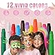 Beesjuy 12 Farben Schminkstifte Kit, Abwaschbare Kinderschminke Set, Gesichtsfarben, Sicher und Ungiftig, Einfach zu verwenden, Eltern-Kind-Interaktionen, für Geburtstagsfeie/ Fasching/ Halloween