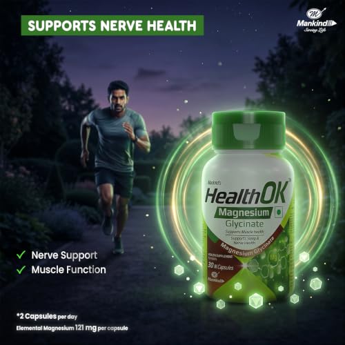 Image of Mankind's Health OK Magnesium Glycinate Supplements | Supports Muscle & Nerve Health | High Absorption | 30 Tablets