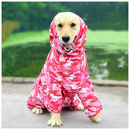 Imperméable à capuche pour chien rose à pois taille 14