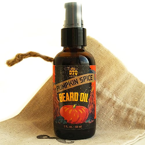 OneDTQ Pumpkin Spice Beard Oil - 2 FL OZ - in a Mustache Stamped Linen Pouch