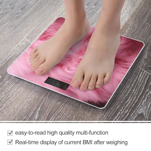 Báscula digital de baño con patrón aterciopelado rosa miniatura 5