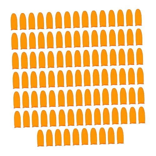 HOODANCOS 100pcs Non-slip Sleeves Gloves Splints for Cover Unisex Protected Protector Support Wear Resistant Caps Thumb Caps Orange Emulsion
