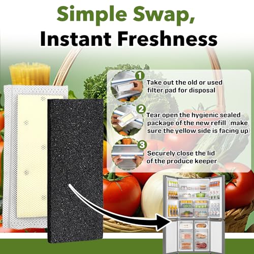 Image of 8-Pack Filter Refills Compatible with Frigidaire Gallery Models GRMC2273BF | Compatible with PureAir PK-2 Produce Keeper Plus CrispSeal Plus, Activated Carbon Air Filter FRPAPK2RF