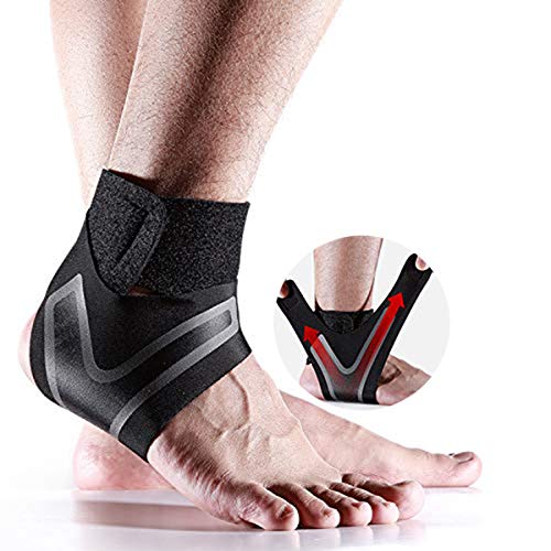 MCJS Ankle Support Brace Adjustable Ankle Brace Breathable, Elastic and Comfortable Ankle Wrap Sports Protect Against Chronic Ankle Strain Sprains Fatigue (2Pack)