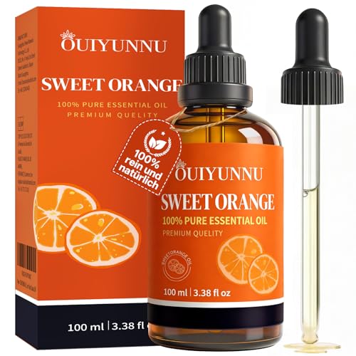 OUIYUNNU Orangenöl - [100% NATURREIN] Kaltpressung - Raumduftspray - Ätherisches Öle Süßorange für Diffuser Duftöl Aromatherapie Massagen Kerzen - 100ML