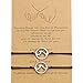 WILLBOND 2 Regalos Pulseras de Coincidente Significado Distancia Promesa Amistad Hecho a Mano para Mejor Amigo Pareja Niña Amante, Pulseras de Cordón Ajustables con 1 Tarjeta de Deseo (Ola)