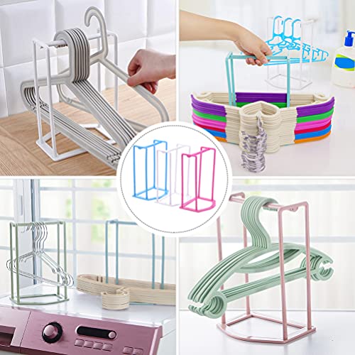 DOITOOL Clothes Hanger Storage Tool Portable Organizer Rack Space-Saving Metal Holder for Closet and Laundry Room 9.4X6.5X5 Inch - Image 2