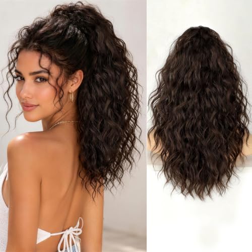 ORSUNCER Claw Clip Ponytail Extension, Wavy Layered Hairpiece for Women