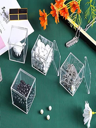 Image of Premium Acrylic Transparent Jewellery Storage Box with Lid For Multipurpose use Cosmetic, Office, and Stationery Items Etc (L8X8DX10H CM 4MM).