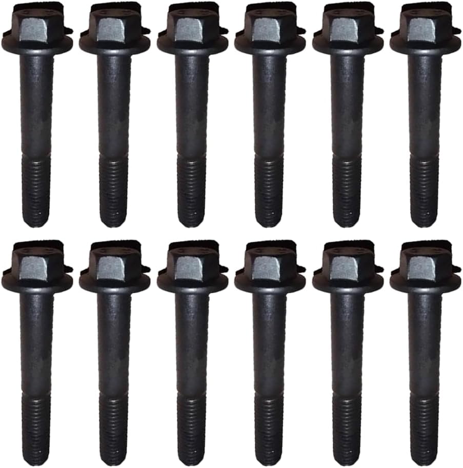 Hconcet 12 PCS Exhaust Manifold Bolt Bolts Stud Suitable for Dodge Ram 1989-2019 Cummins 5.9L 6.7L 24V 12V 3901448 3944593