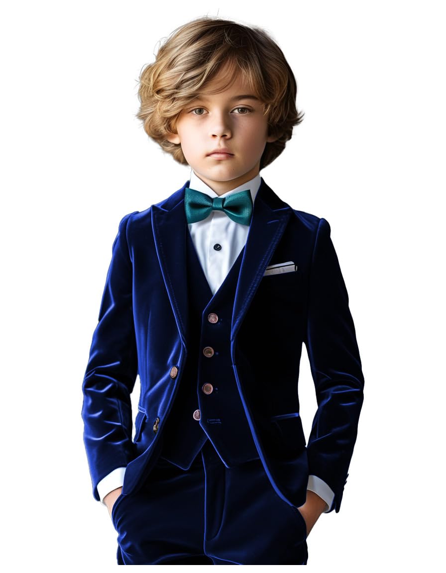 Jungen 3 Stück Samt Grün Jungen Anzug Grün Jungen Anzug Smoking Anzug für Jungen Junge Outfit Kommunion Anzug Hochzeit