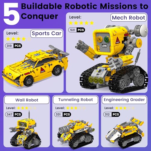 5 in 1 STEM RC Robotics Kit, APP & Remote Control Robot Building Kit, DIY Science Kits for Kids Age 8-12, 8 Year Old Boy Birthday Gift - Image 4