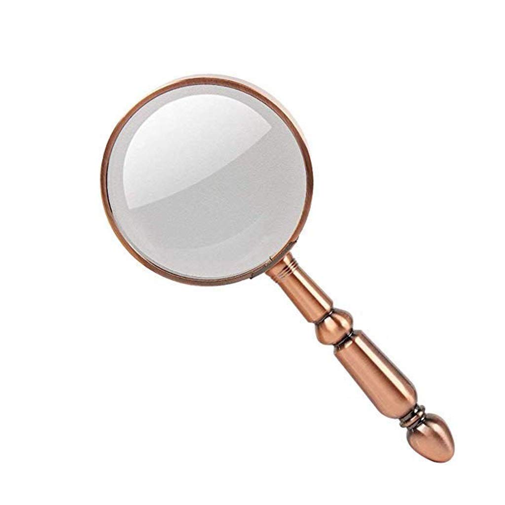 HTTGDGDH Bronze Magnifying Glass, Handheld Magnifying Glass With Metal Handle, Reading Magnifier For Maps, Newspapers