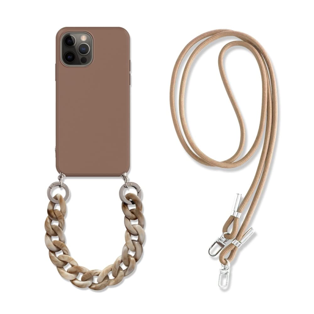 Coque en silicone marbre avec collier pour iPhone 11 Pro et Max - 6