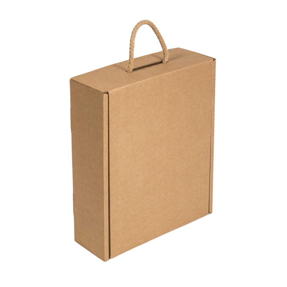 Only Boxes, Estuche para 3 botellas, Caja de cartón para cava o champagne, Caja de color kraft, 4 Unidades