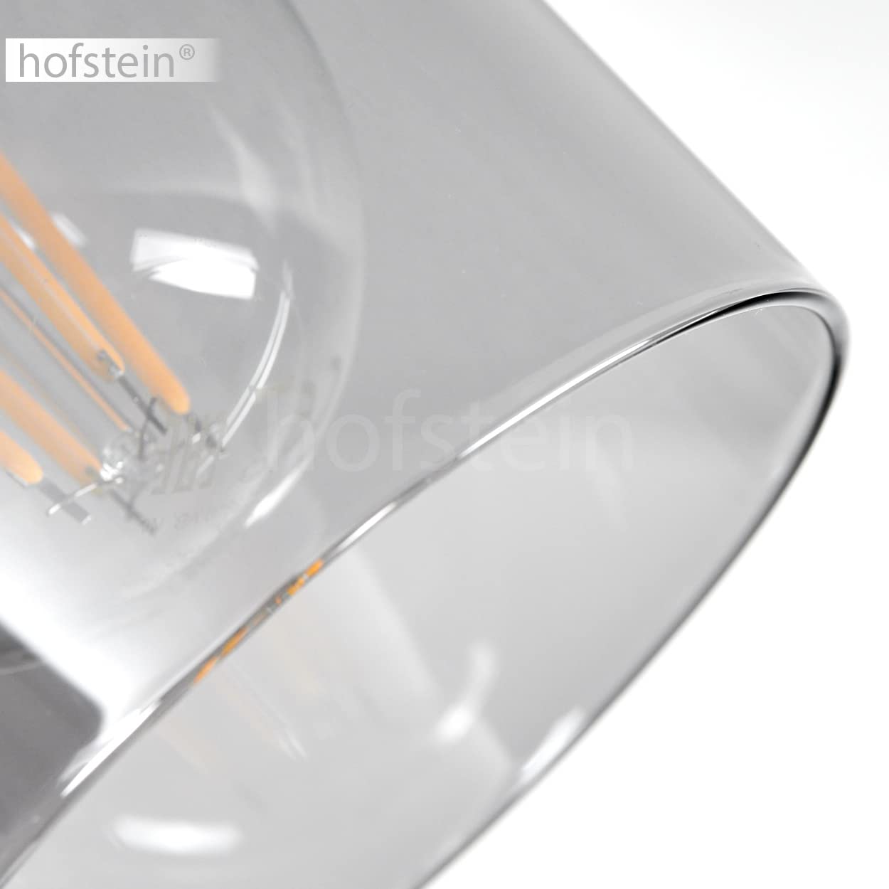 Lampada da soffitto Hunouri, lampada da soffitto in metallo/vetro in nero/fumo, con paralumi in vetro fumé, 3 luci, attacco E27, paralumi ruotabili, senza lampadina/e