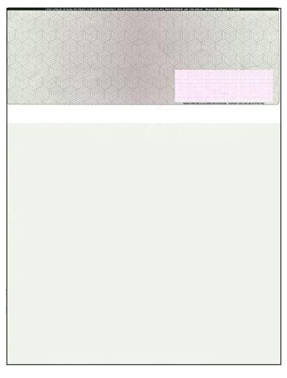 Compuchecks HIGH SECURITY Blank Check Paper Compatible With QuickBooks - 50 Green/Red Cubed Checks On Top Print Easy Your Computer checks For business Or personal Use - Paper Weight # 28