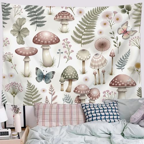 Tapiz grande de diseño botánico retro que transforma tu salón con arte de acuarela de 230x150 cm 2