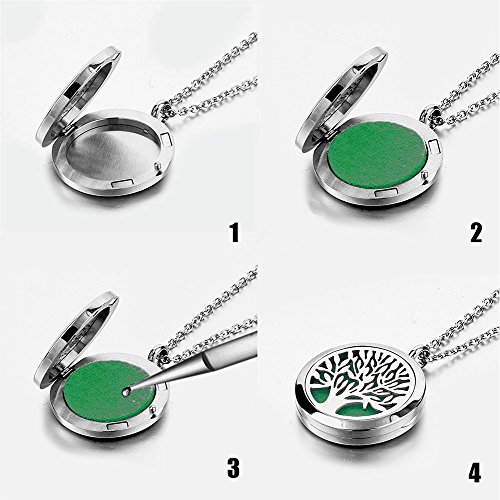 Diffuser Necklace Stainless Steel Lotus Of Life #TOP2