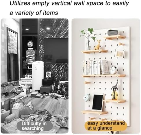 Modular Pegboard Organizer - 40x60 cm Multifunctional Wood Wall Storage Panels, 1.6cm Thick Perforated Tool Holder for Home, Office, Garage, Craft Room