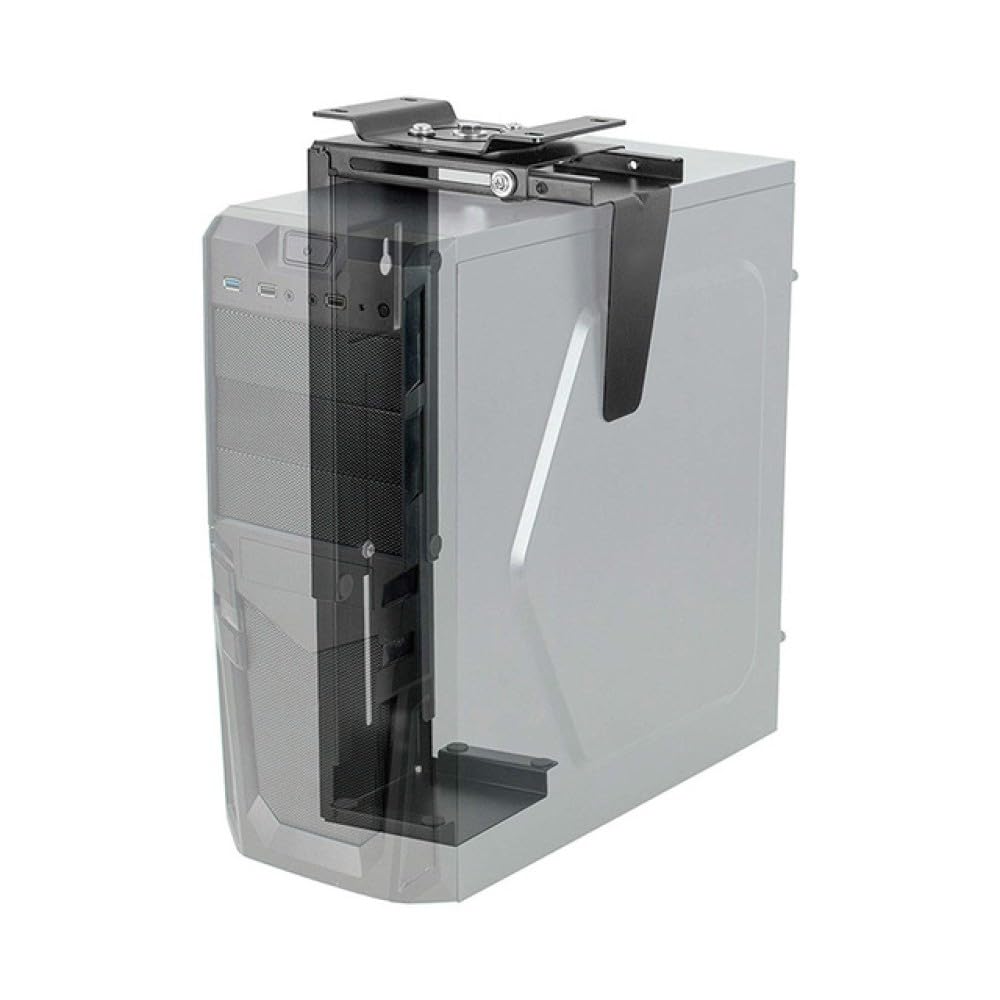 Techly 102819 Supporto PC sotto Scrivania/Parete Regolabile Nero