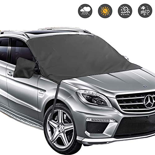 Szblnsm Windshield Snow Cover,Windscreen Winter Protection Cover with Rearview Mirror Covers & Hooks Windshield Cover Fit for Most Cars, Trucks, Vans and SUV (88'' x 50'')