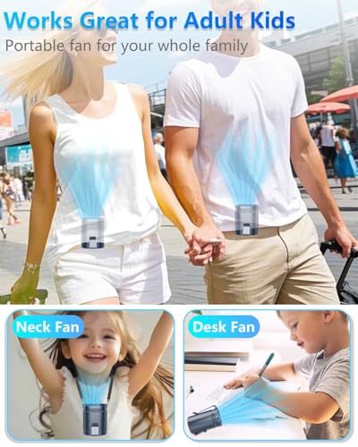 Image of Portable Fan Clip on Pants-Personal Little Light Weight Waist Fan Coolclip Belt Hip Pocket Hard Hat,Wireless Wear Charging Battery Powered Quiet Undershirt Waist Band Coolclip Fans Adult Kid White