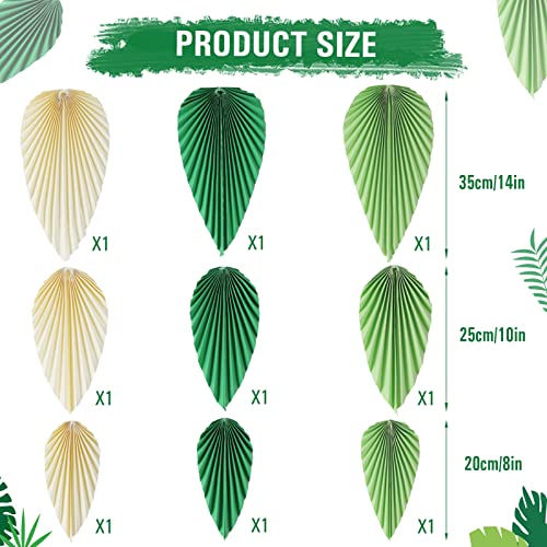 Image of Easy Joy Paper Leaves Decorations for Wall Paper Fans Classroom Decoration Leaves Backdrop Decor Wall Decor,Set of 9