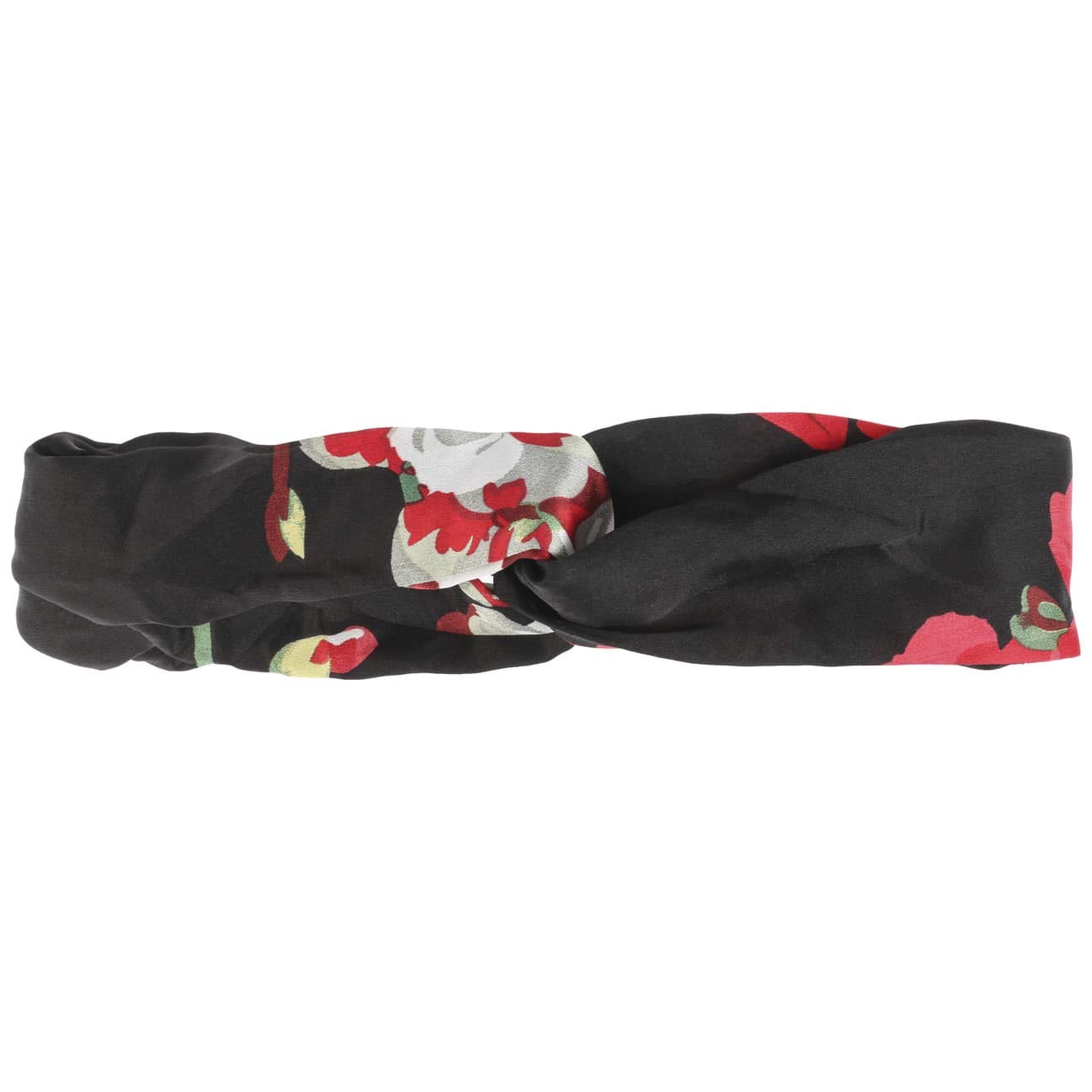 Lipodo Pauleta Floral Patterned Headband Multicolored Flowers Women Summer, black-red