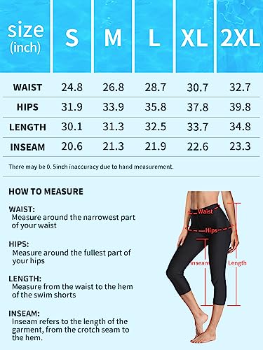 Alove Swim Capris For Women Upf 50+ Rash Guard Shorts Quick Dry Long Swimshorts L #TOP5