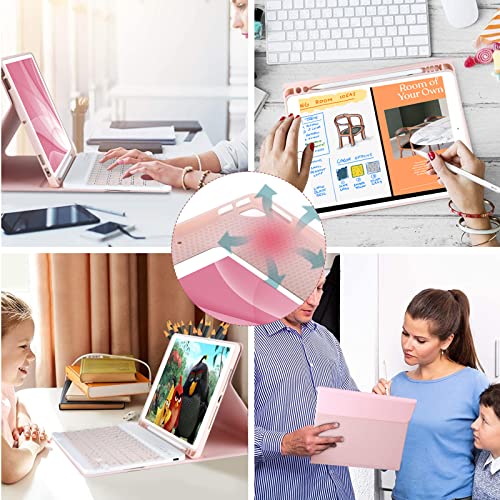 Keyboard Case For Ipad 10.2" 9Th 8Th 7Th Generation, With Detachable Bluetooth Keyboard And Pencil Holder, For Ipad 10.2 Inch/Ipad Air 10.5"(3Rd Gen)/Ipad Pro 10.5 In, Auto Sleep/Wake Function (Pink) #TOP6