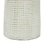Deco 79 Ceramic Decorative Vase Textured Crosshatch Centerpiece Vase, Flower Vase for Home Decoration 8" x 8" x 17", White - Image 2