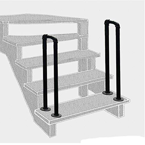 Garde-corps d'escalier en U en fer forgé noir pour marches de grenier - 2