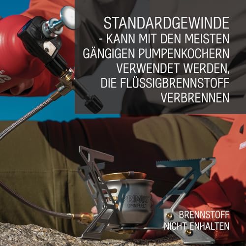 PRIMUS Brennstoffflasche 1,0 L - Aus Extrudiertem Aluminium - Für Benzinkocher Camping - Brennstoffflaschen für Multifuel Kocher - Campingkocher Benzin - Brennstoffflasche für Dieselkocher