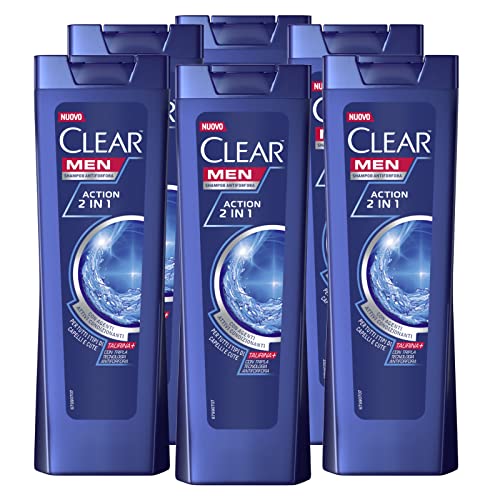 6x Clear Men Action 2in1 Shampoo Antiforfora per