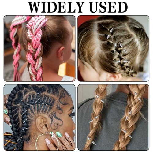 Pinzas para cabello punk metálicas con púas, 20 piezas miniatura 7