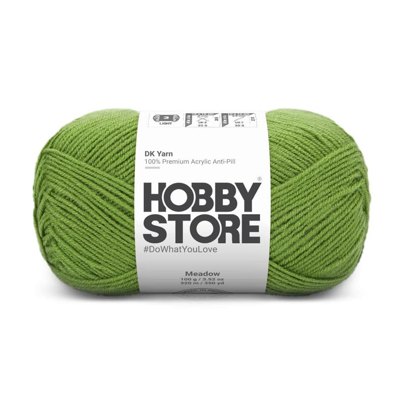 Image of DK Solid Yarn - Anti-Pill Acrylic Solid DK Yarn for Crochet & Knitting Everyday Essentials (1 ball /100 g) - Meadow 1065 | Magic Needles