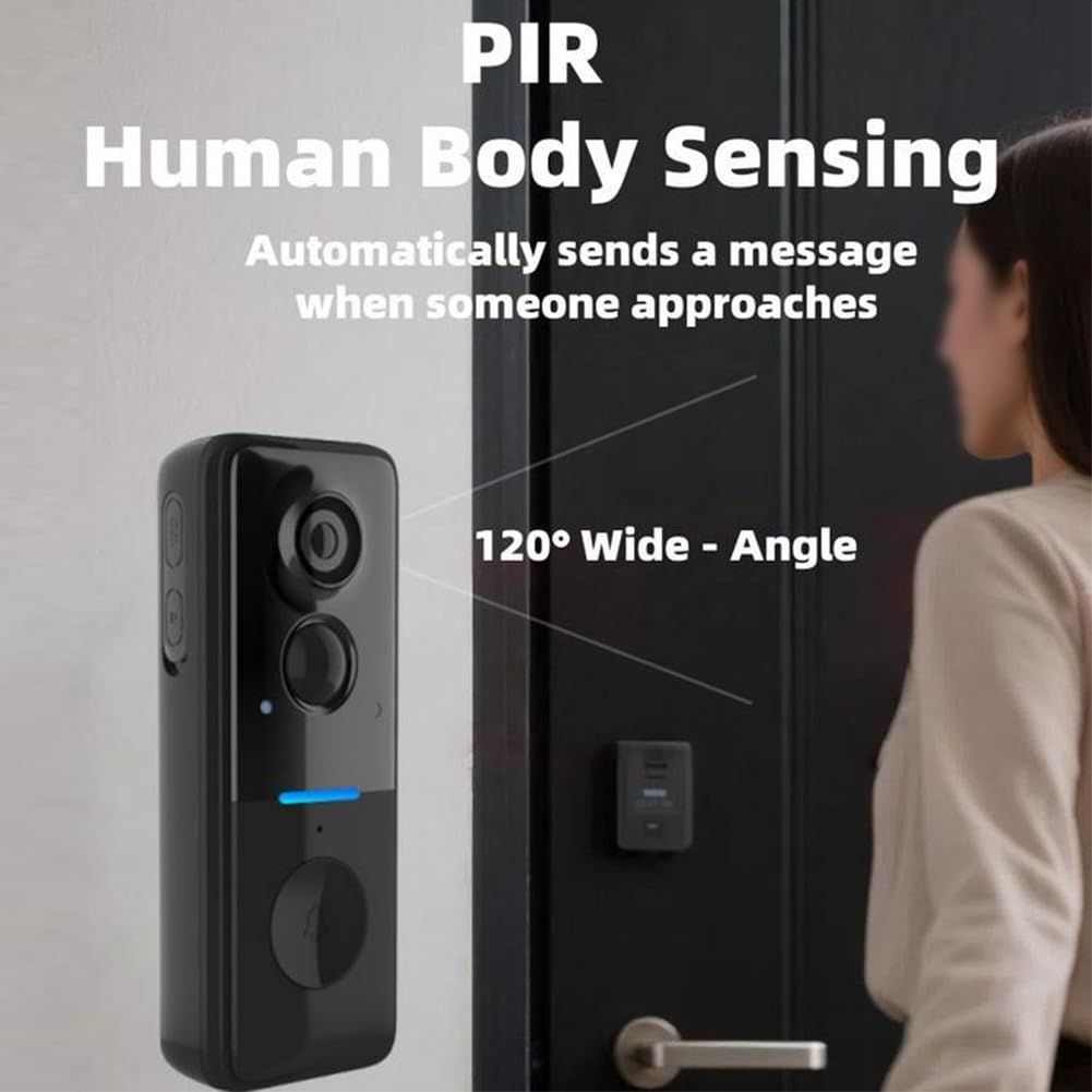 Caméra de sonnette sans fil à énergie solaire pour Tuya, interphone vidéo 1080p avec vision nocturne, étanchéité IP65, détection de mouvement, couverture transparente