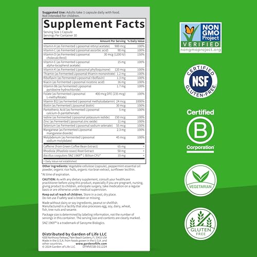 Garden of Life Dr. Formulated Multi+ Energy Support, 30 Vegetarian Capsules - image 5