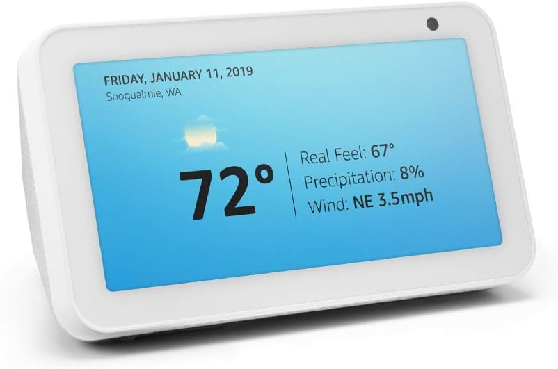 Echo Show 5 (Sandstone) Bundle with TP-Link simple set up smart plug