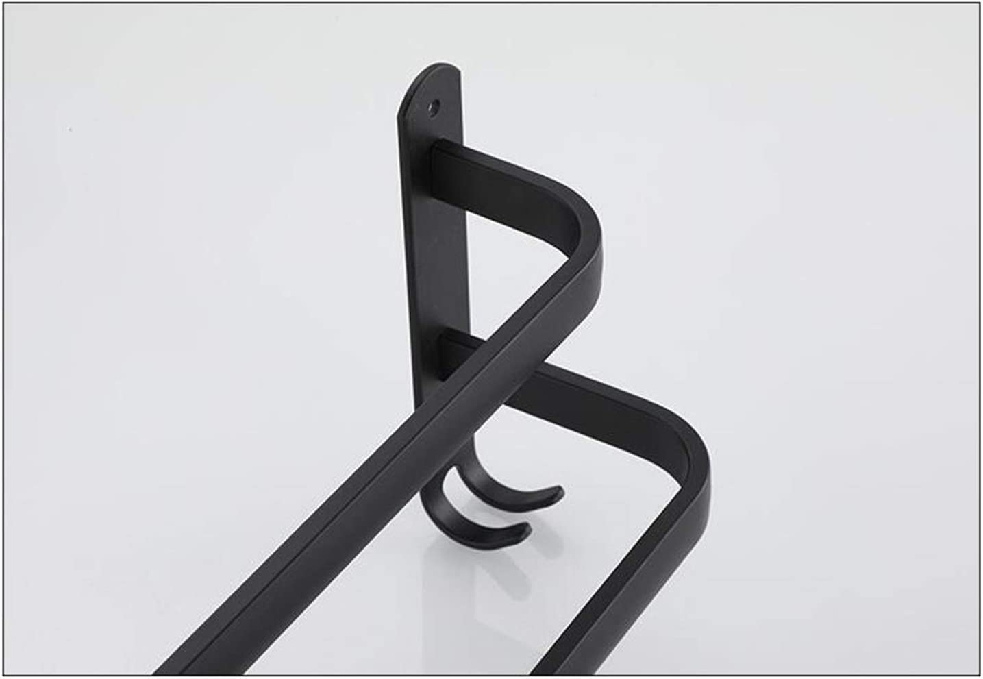 Rack Toallas Colgador De Toallas Aluminio Espacial, Toallero Montado En La Pared para Cocina, Baño, Negro, Barra Mate Accesorios De Baño(7 3/8)