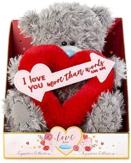 Me to You Tatty Teddy with Cupid Heart and Arrow - Official Collection ,Blue,grey,pink,red